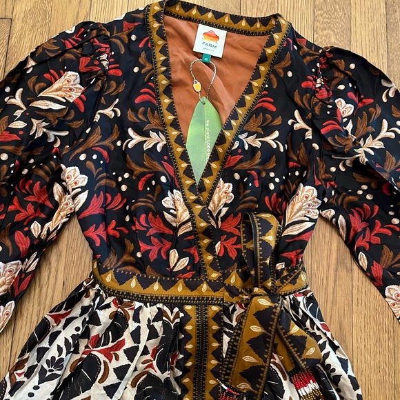 FARMRIO Multicolor Tapestry Garden V
Neck Mini Dress - Picture 4 of 12